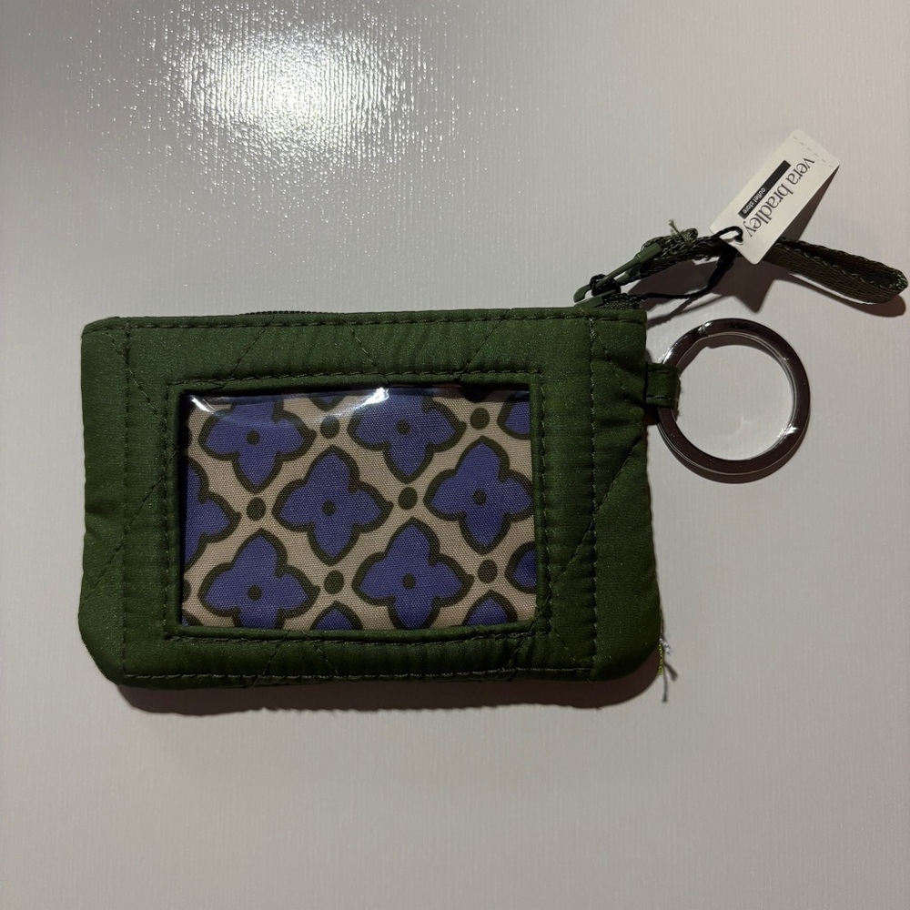 Vera Bradley Green and Purple Key & Card Holder